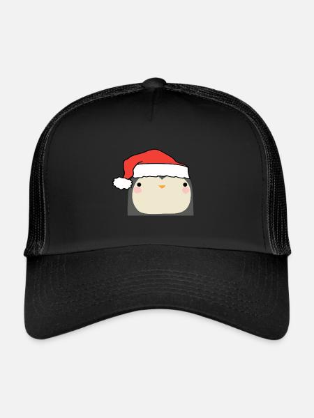 Pingouin de Noël - Casquette trucker  - noir/noir - Devant