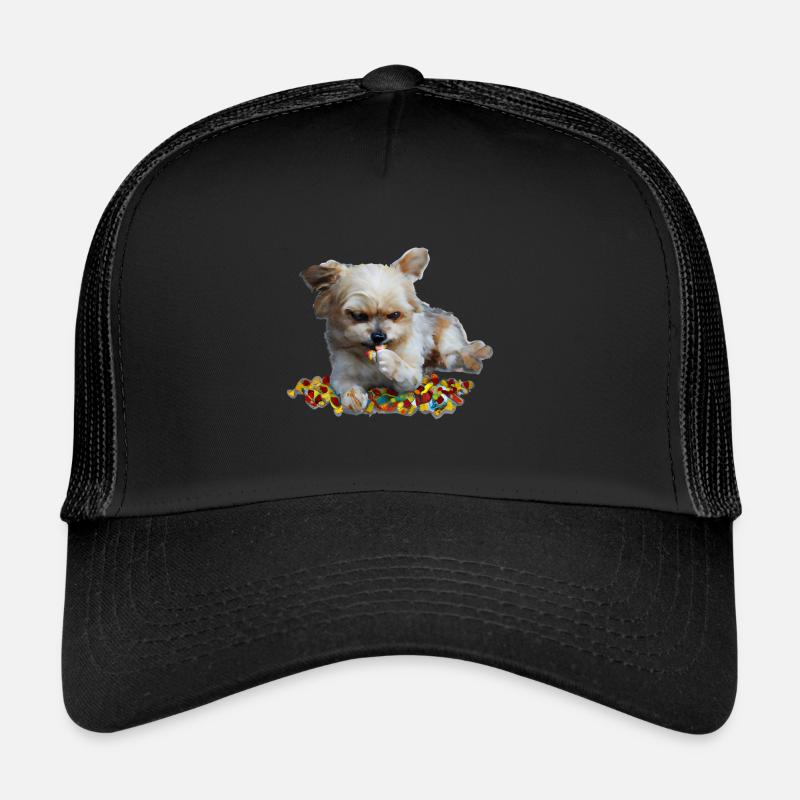 Mignon chien grignote des bonbons Casquette trucker 