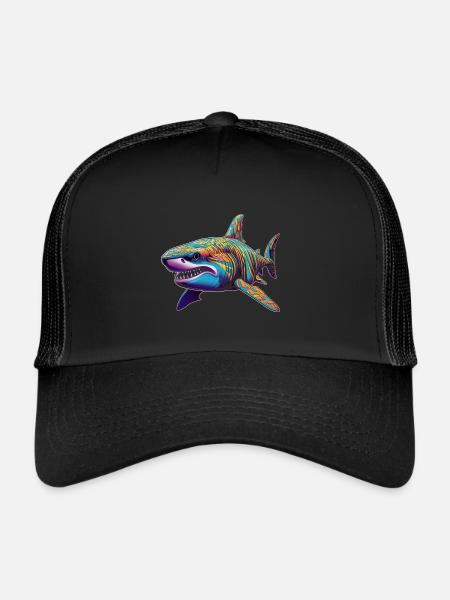 Requin - Casquette trucker  - noir/noir - Devant