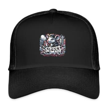 Rat in Graffiti Style: Urban Street Vibes - Trucker Cap - black/black - Front