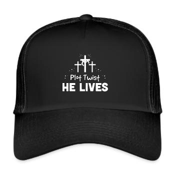 Jesus Gott Bibel Kirche Christlicher Glaube Glauben - Trucker Cap - Schwarz/Schwarz - Vorne