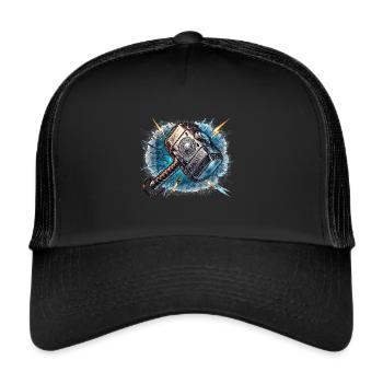 Thor's hammer with thunder effects - Trucker Cap - black/black - Front