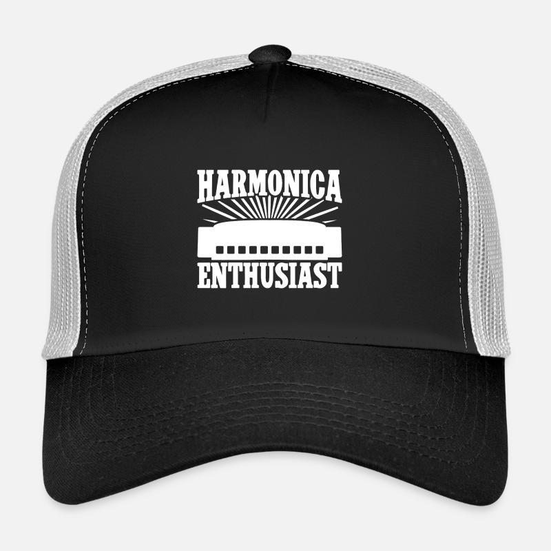 Harmonica Musican Enthusiast Harmonica Trucker Cap