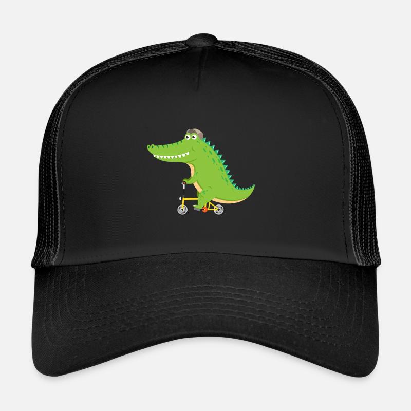 Krokodil - Crocodile - Kinder -Geschenk Geburtstag - Trucker Cap - Schwarz/Schwarz