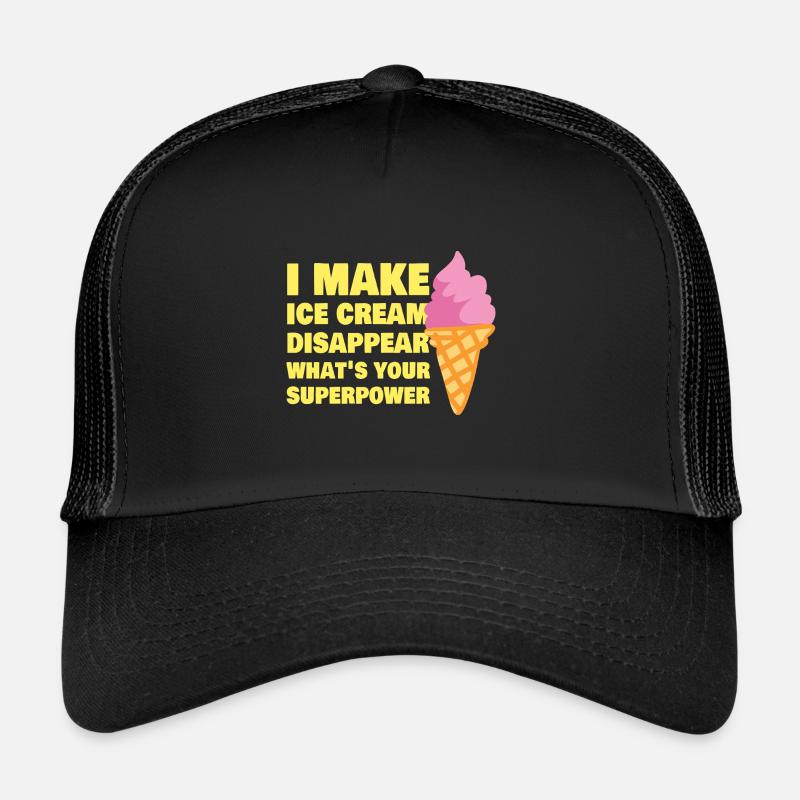 Je fais disparaître la crème glacée drôle Dessert à la crème glacée Casquette trucker 