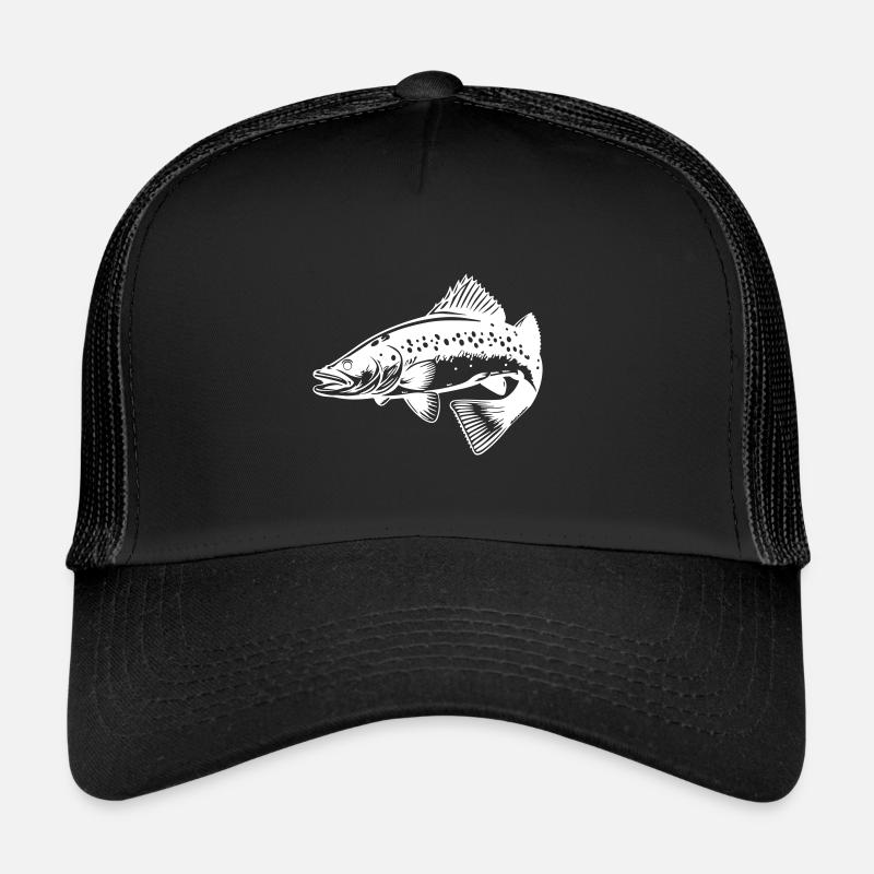 Silhouette de poisson brochet Casquette trucker 