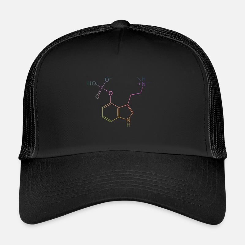 Molécule de psilocybine Chimie Champignons magiques Champignons Psy Casquette trucker 