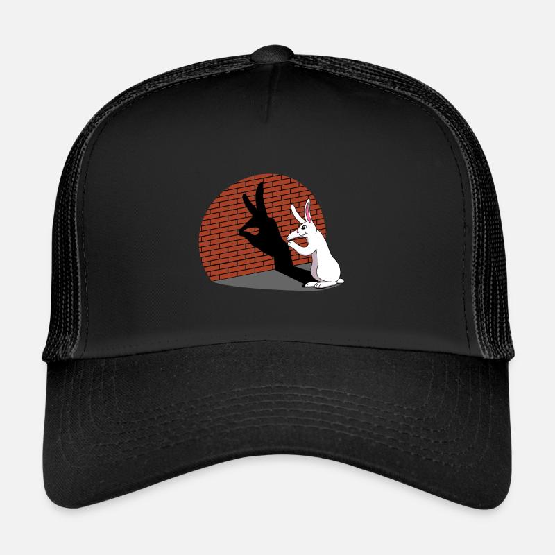 Rabbit Shadow Figure Shadow Image Shadow Play Trucker Cap