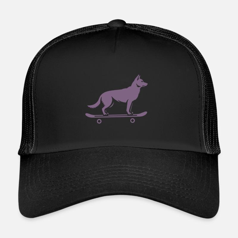 Dog Shepherd Skateboard Skateboarder Trucker Cap
