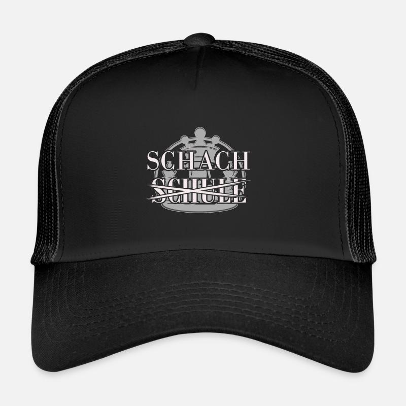 Schach Statt Schule Schachspieler Geschenkidee - Trucker Cap - Schwarz/Schwarz