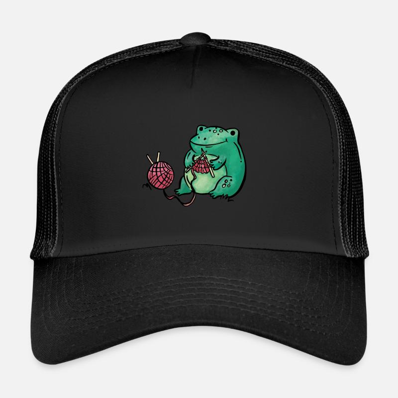 Frog Knitting Handmade Trucker Cap