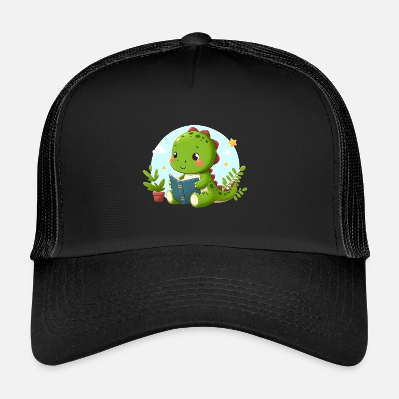 Dino lit un livre Casquette trucker 