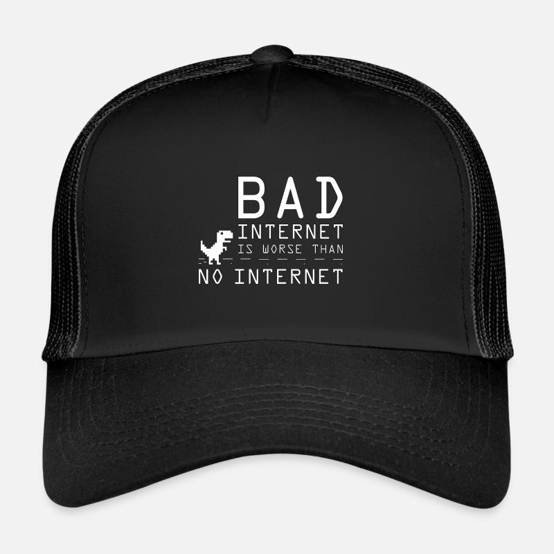 Internet lent est pire que pas d’Internet - Casquette trucker  - noir/noir