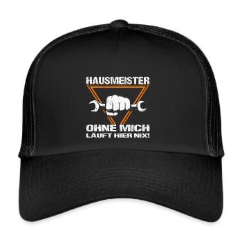 Hausmeister Hausverwaltung Heimwerker - Trucker Cap - Schwarz/Schwarz - Vorne