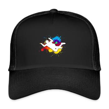 Colorful skydiving for a - Trucker Cap - black/black - Front