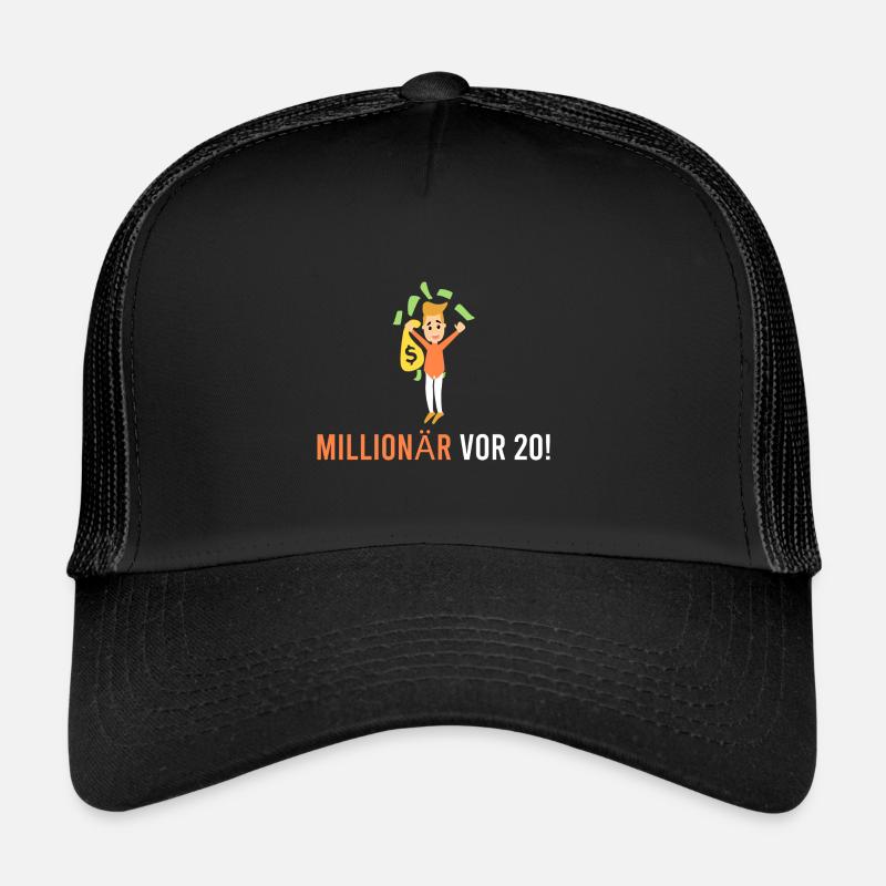 Millionär vor 20! - Trucker Cap - Schwarz/Schwarz