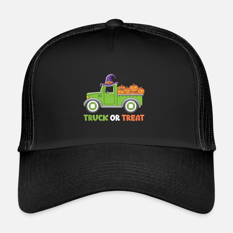 Halloween Pumpkin Witch Trucker Cap