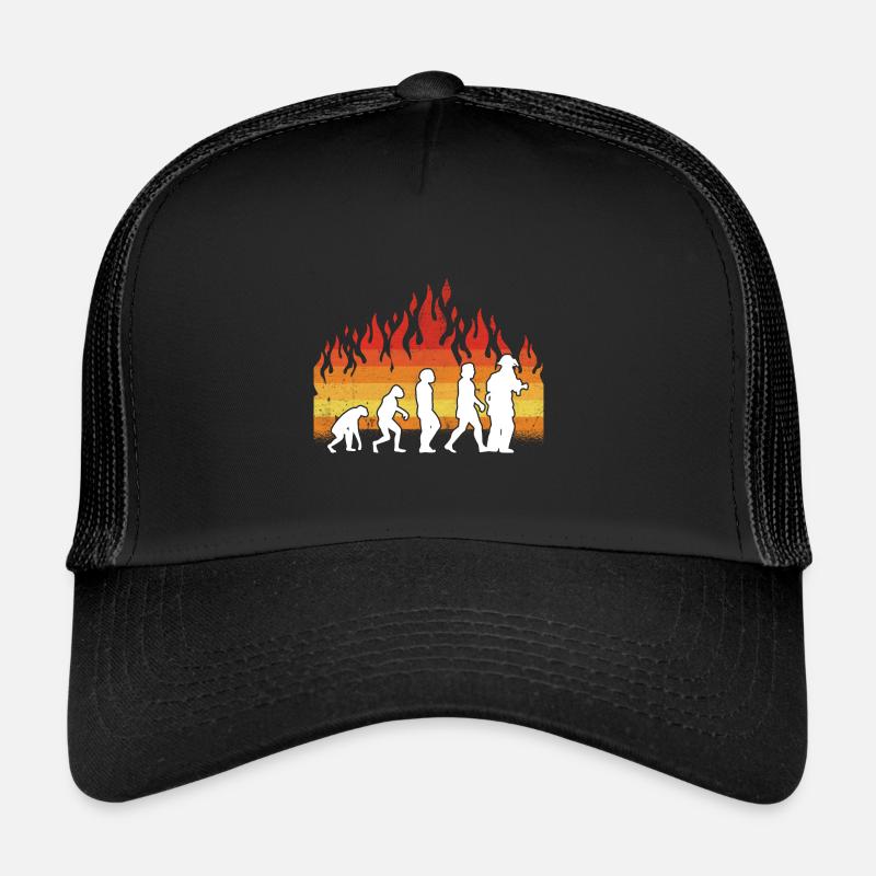 Evolution Pompier Rétro Métier de Pompier Casquette trucker 