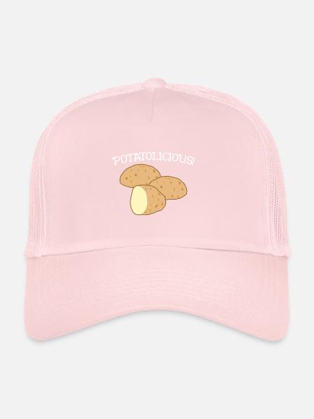 Potatolicious Vegetable Healthy Food Potato - Trucker Cap - pale pink - Front