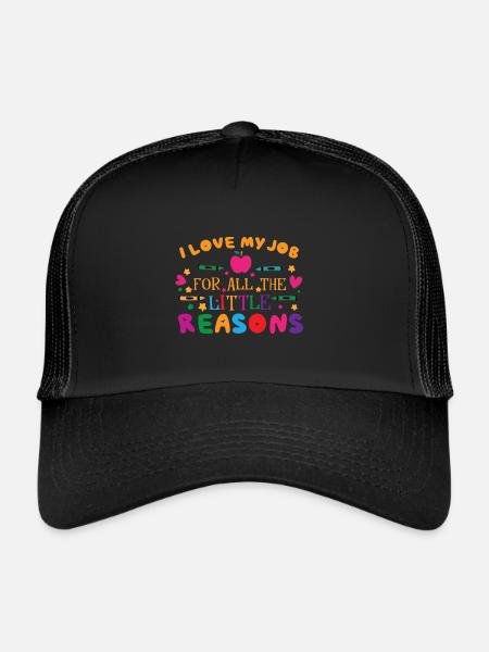 Professeur de maternelle mignon Enseignant d’école - Casquette trucker  - noir/noir - Devant