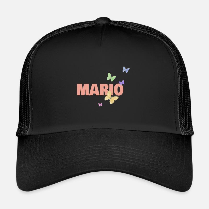 Geschenk für Mario - Trucker Cap - Schwarz/Schwarz