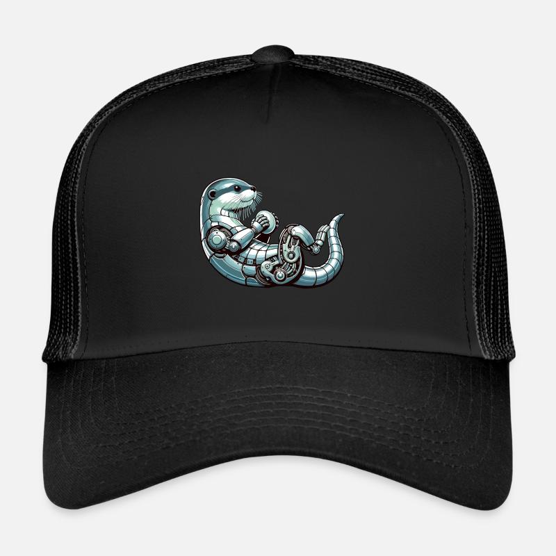 Otter Robot, Robootter, Robot Otter - Trucker Cap - black/black