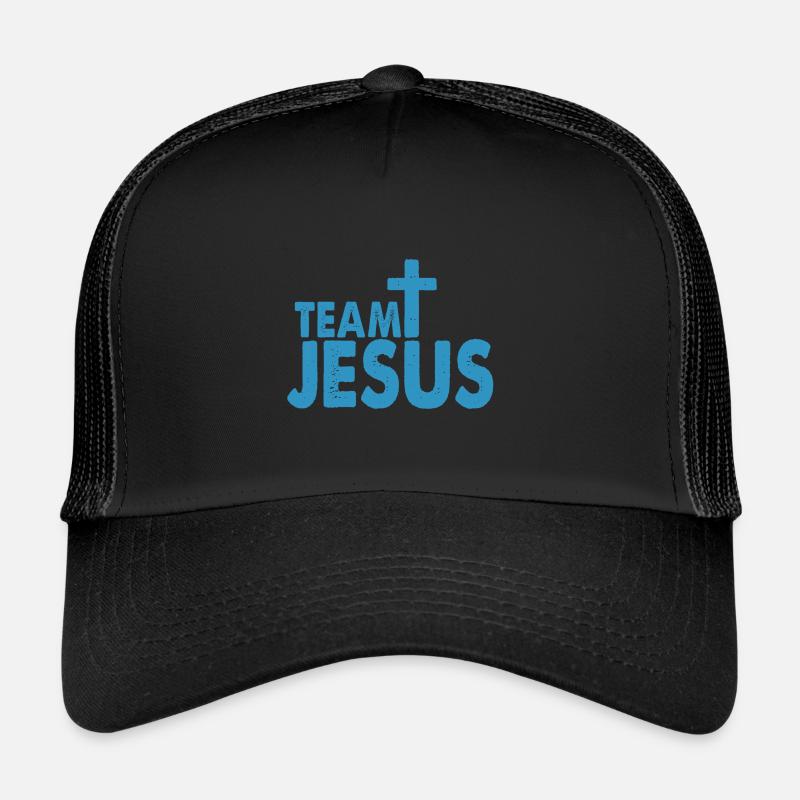 Team Jesus - Gott christlich Geschenkidee - Trucker Cap - Schwarz/Schwarz