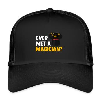 Always hit a magician Magic Tricks magic card - Trucker Cap - black/black - Front