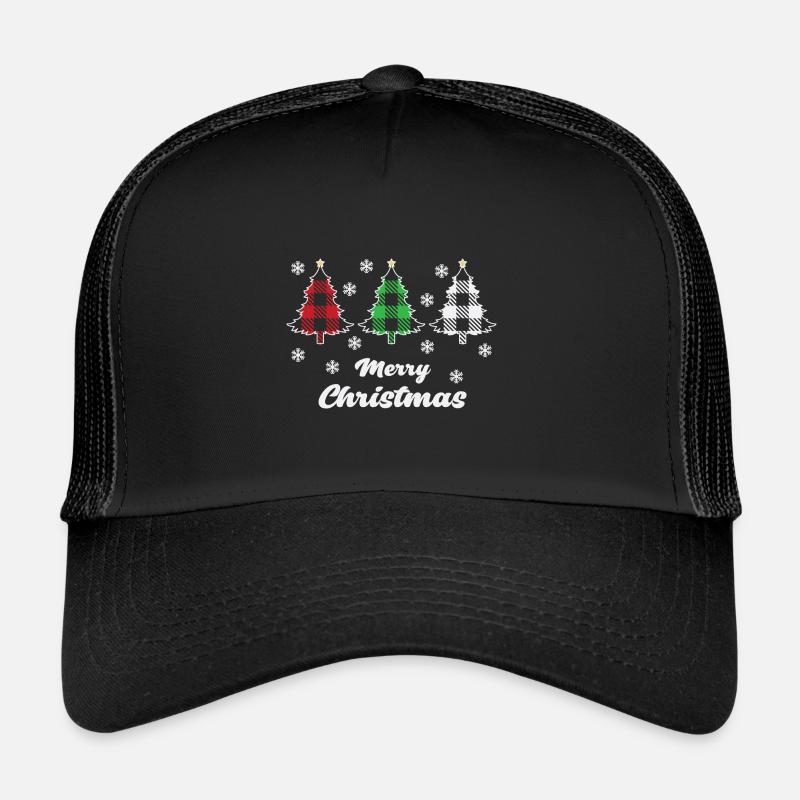 merry christmas Weihnachtsbaum Geschenk - Trucker Cap - Schwarz/Schwarz