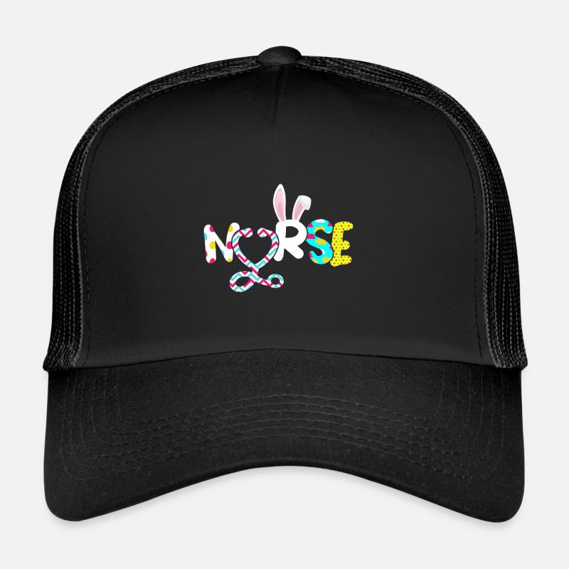 Nurse Rabbit Ear Stethoscope Happy Easter Trucker Cap