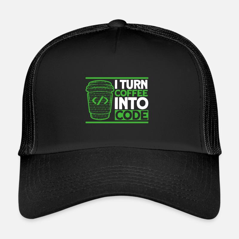 I Turn Coffee Into Code Software-Entwickler Trucker Cap