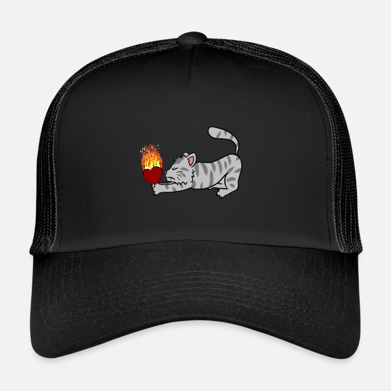 Coeur chat ardent Cher propriétaire de chat chat chat chat chat Casquette trucker 