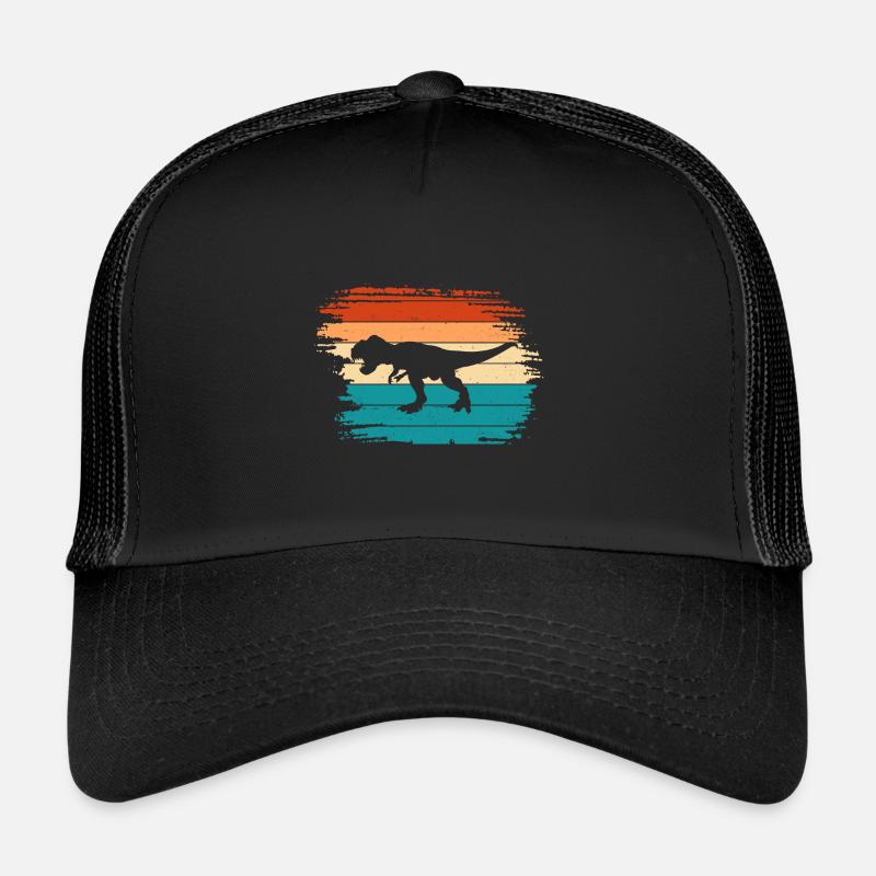 T Rex Dino Dinosaurier - Trucker Cap - Schwarz/Schwarz