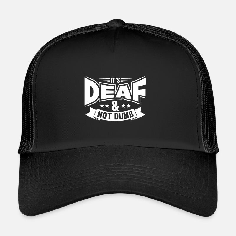 Taub Gehörlos Gebärdensprache Deaf Pride - Trucker Cap - Schwarz/Schwarz