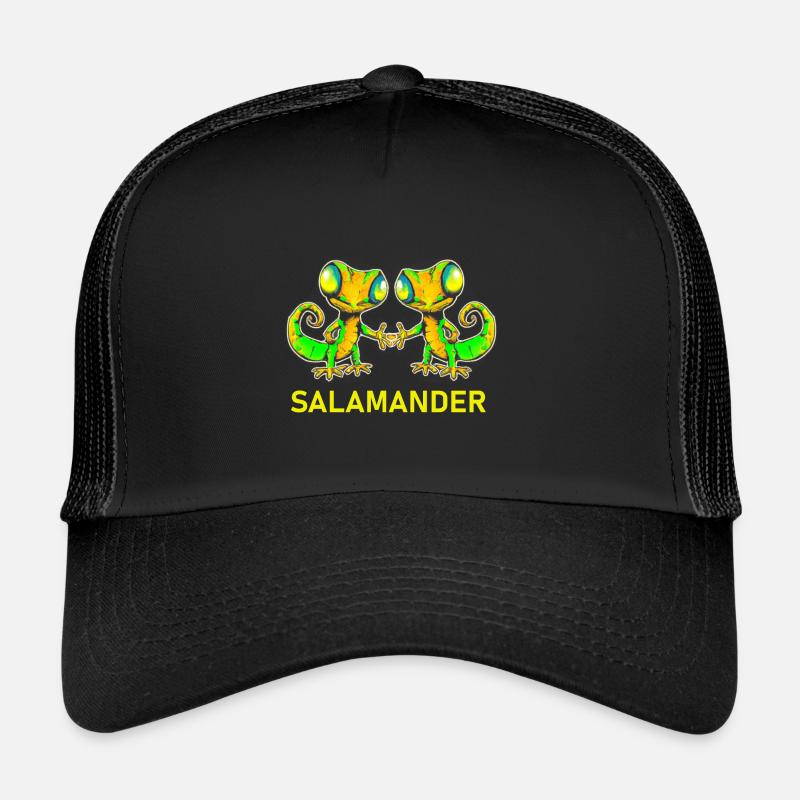 Salamander Gecko Freunde - Trucker Cap - Schwarz/Schwarz