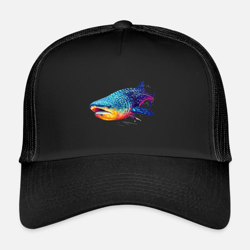 Requin-baleine - Casquette trucker  - noir/noir
