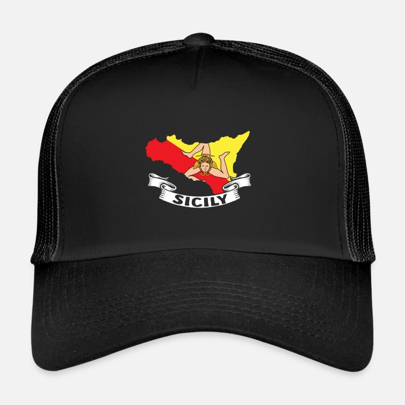 Sicile Drapeau Italie Sicile Casquette trucker 