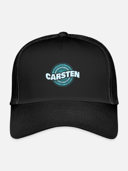 Carsten as a gift idea - Trucker Cap - black/black - Front