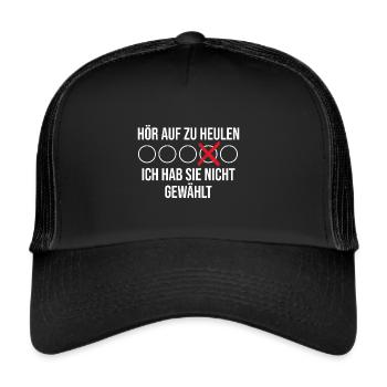 Arrête de pleurer, je ne l'ai pas choisie - Casquette trucker  - noir/noir - Devant
