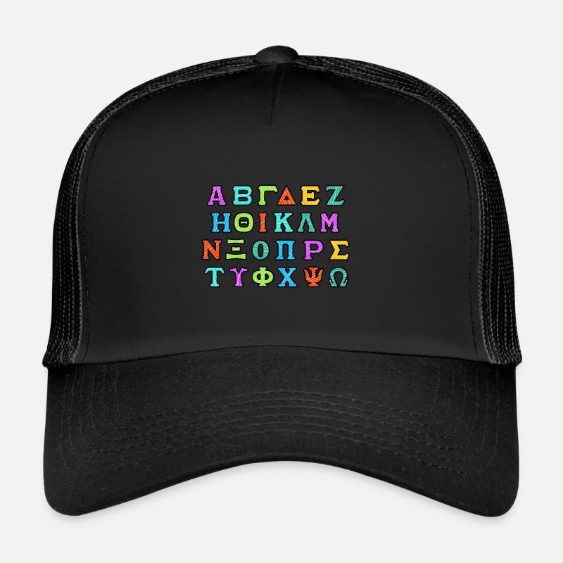 Griechisches Alphabet - Trucker Cap - Schwarz/Schwarz