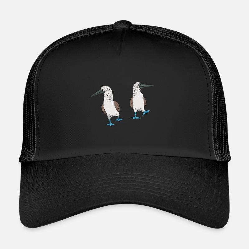 Blaufußtölpel Blue-footed Booby Seevogel - Trucker Cap - Schwarz/Schwarz