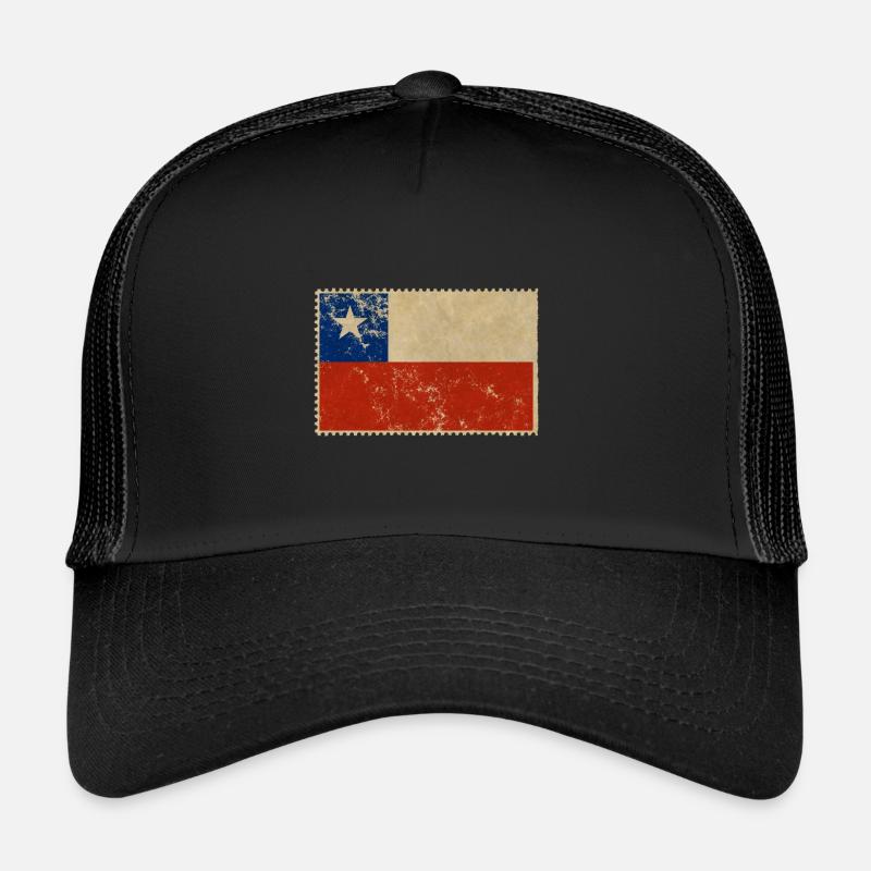 Flagge Chile - Trucker Cap - Schwarz/Schwarz