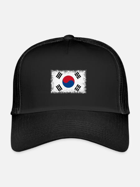 Corée du Sud - Casquette trucker  - noir/noir - Devant