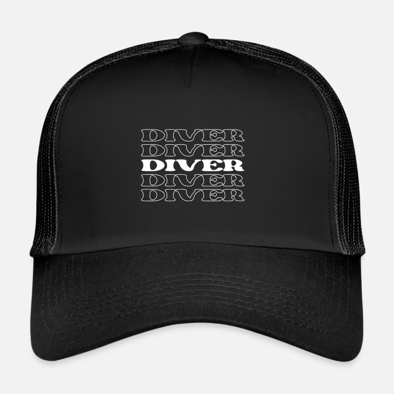 Diver Underwater Explorer Suba Diver Scuba Expert Trucker Cap