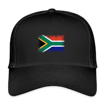 Südafrika als Südafrika - Trucker Cap - Schwarz/Schwarz - Vorne