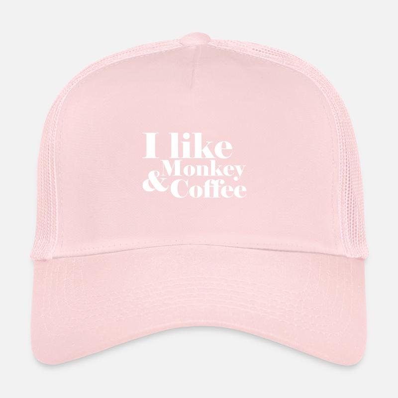 monkey lover ,I like Monkey and Coffee Casquette trucker 