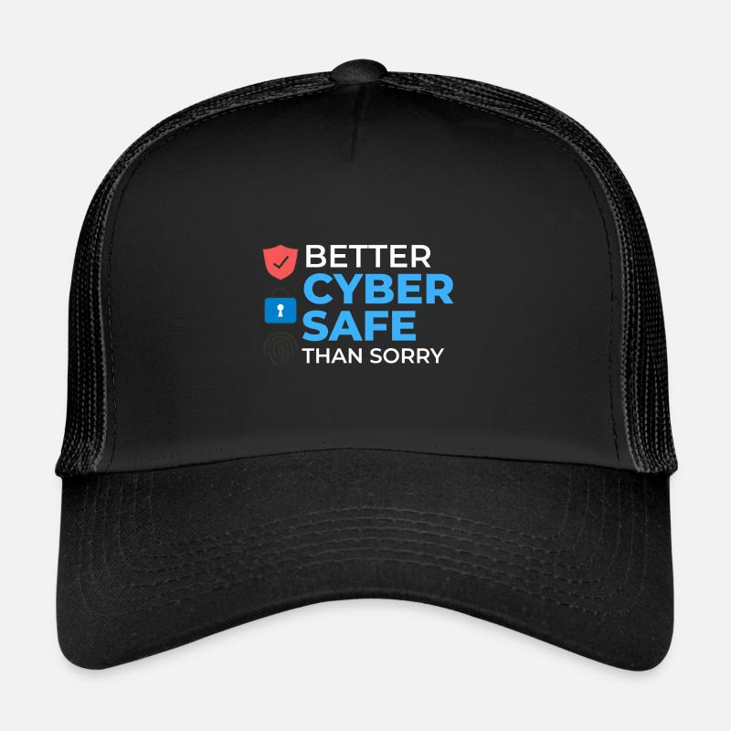 Informations sur la cybersécurité Ordinateur Sicherheit Casquette trucker 