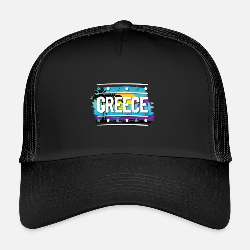 Greece - Trucker Cap - Schwarz/Schwarz