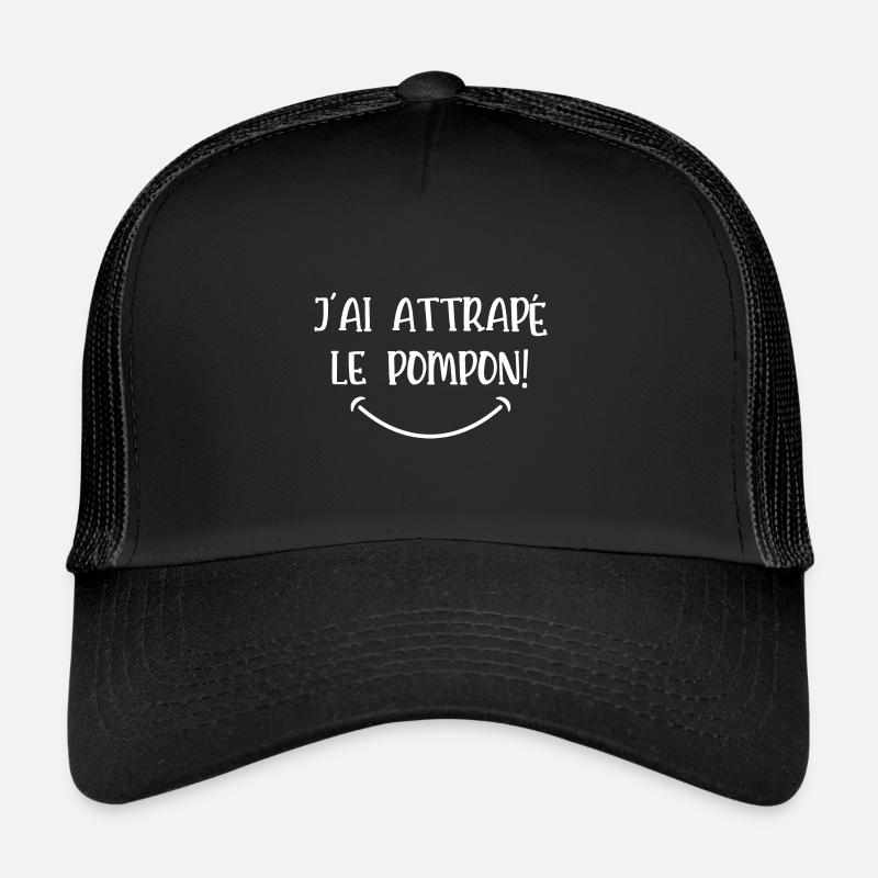 j'ai attrapé le pompon - Casquette trucker  - noir/noir