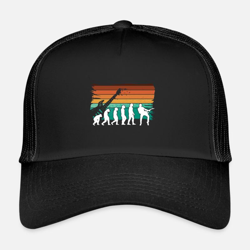 Human Evolution Guitar Band Retro Vintage Casquette trucker 